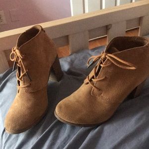 Women Lunata Wheat Suede Lace-up Bootie  TOMS